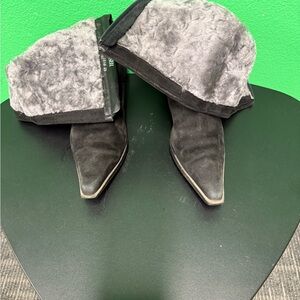 Peter Kaiser Black Suede Mid-Calf Boots